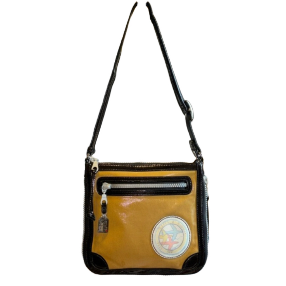 Brighton Crossbody Shoulder Bag Fashionista Life's A Runway Leather,EUC,9x9.5